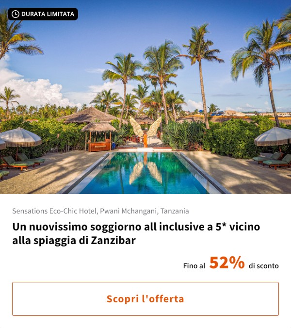 Un nuovissimo soggiorno all inclusive a 5* vicino alla spiaggia di Zanzibar