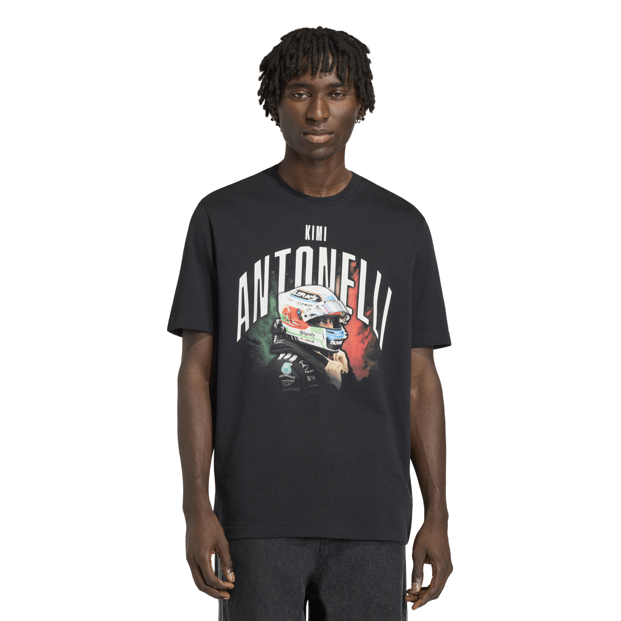 T-shirt con grafica Mercedes AMG Petronas adidas F1 Kimi Antonelli - Nero