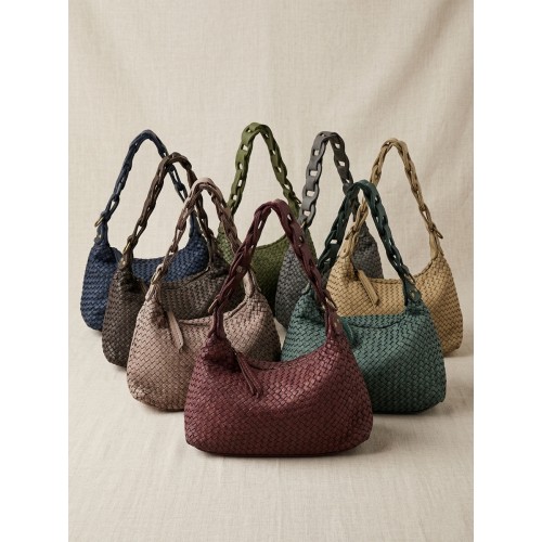 Elarisse Woven Leather Hobo Bag