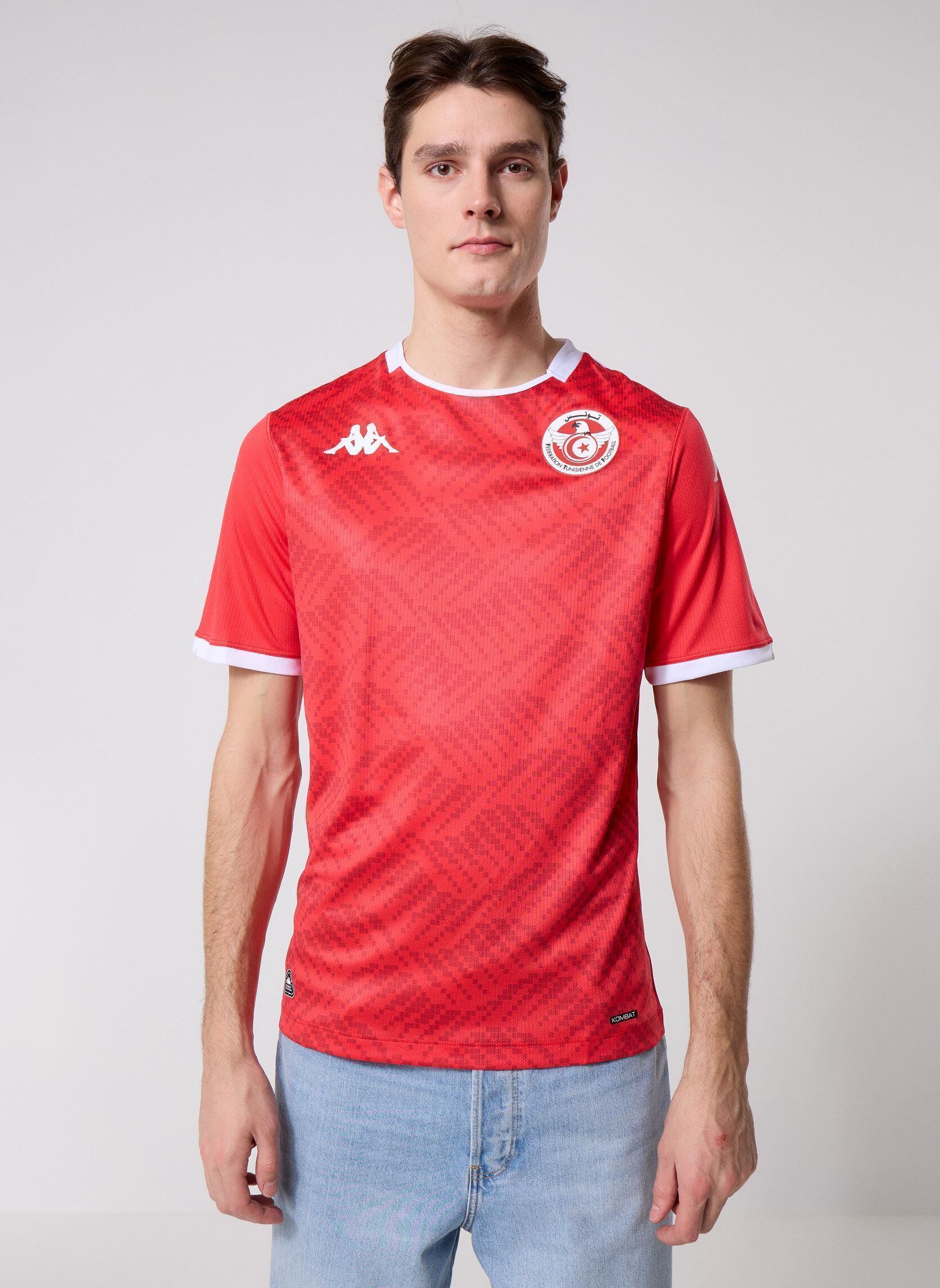 Kappa Tee-shirts manches courtes Kombat 2026 Home Tunisia homme rouge