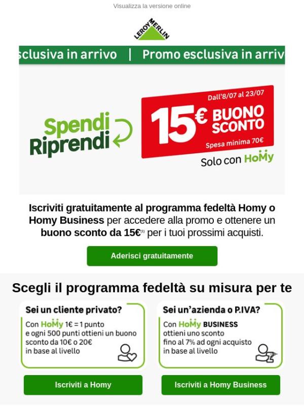Spendi e riprendi: ottieni 15€! 🎁