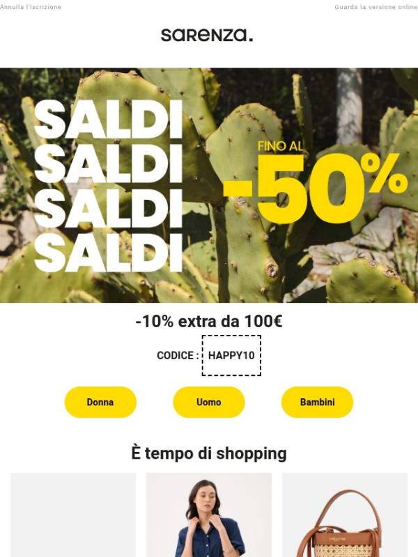 È tempo di SALDI 🔥 Fino al -50% e -10% extra