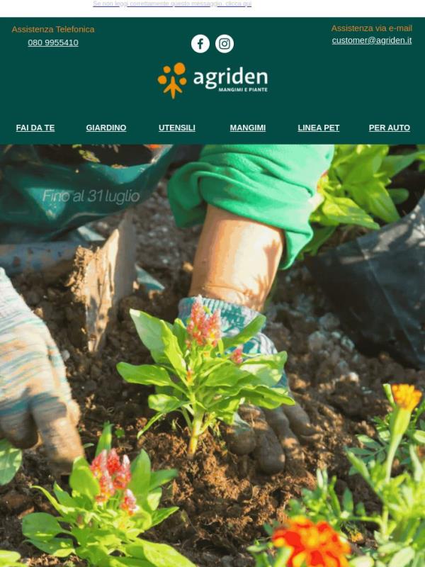 Gli sconti estivi di Agriden sono arrivati! Scopri tutte le offerte pensate per te 🌿