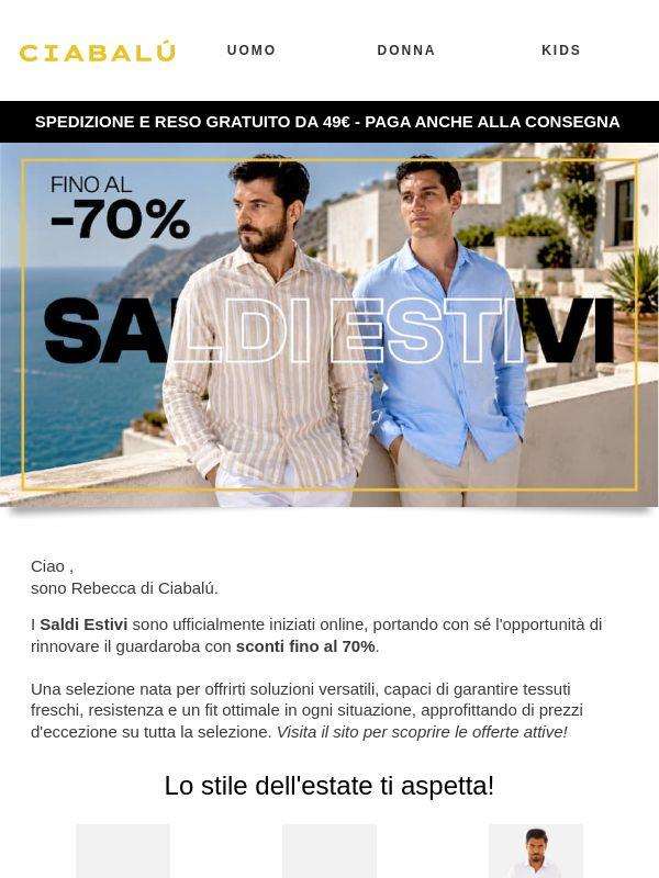🔥 Fino al -70%: i Saldi Estivi iniziano ora!