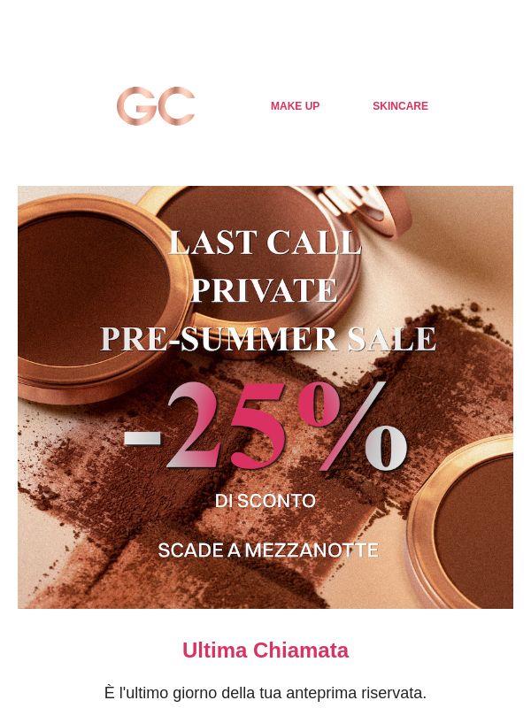 Ultime ore: il tuo -25% scade a mezzanotte. Approfitta!