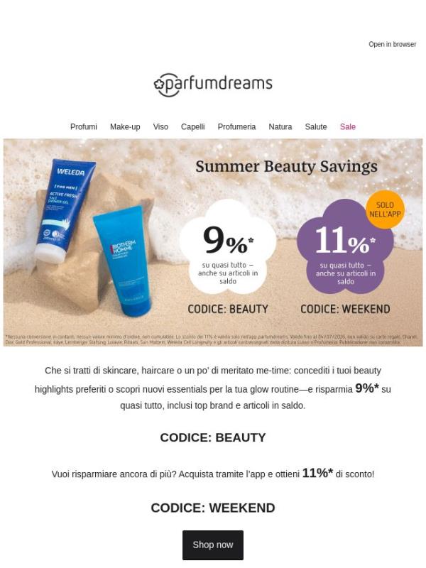 ⌛Gli sconti Summer Beauty Savings fino all’11% ti aspettano ancora