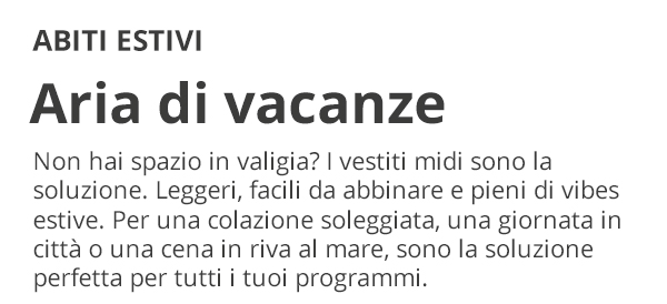 Abiti estivi - Aria di vacanze