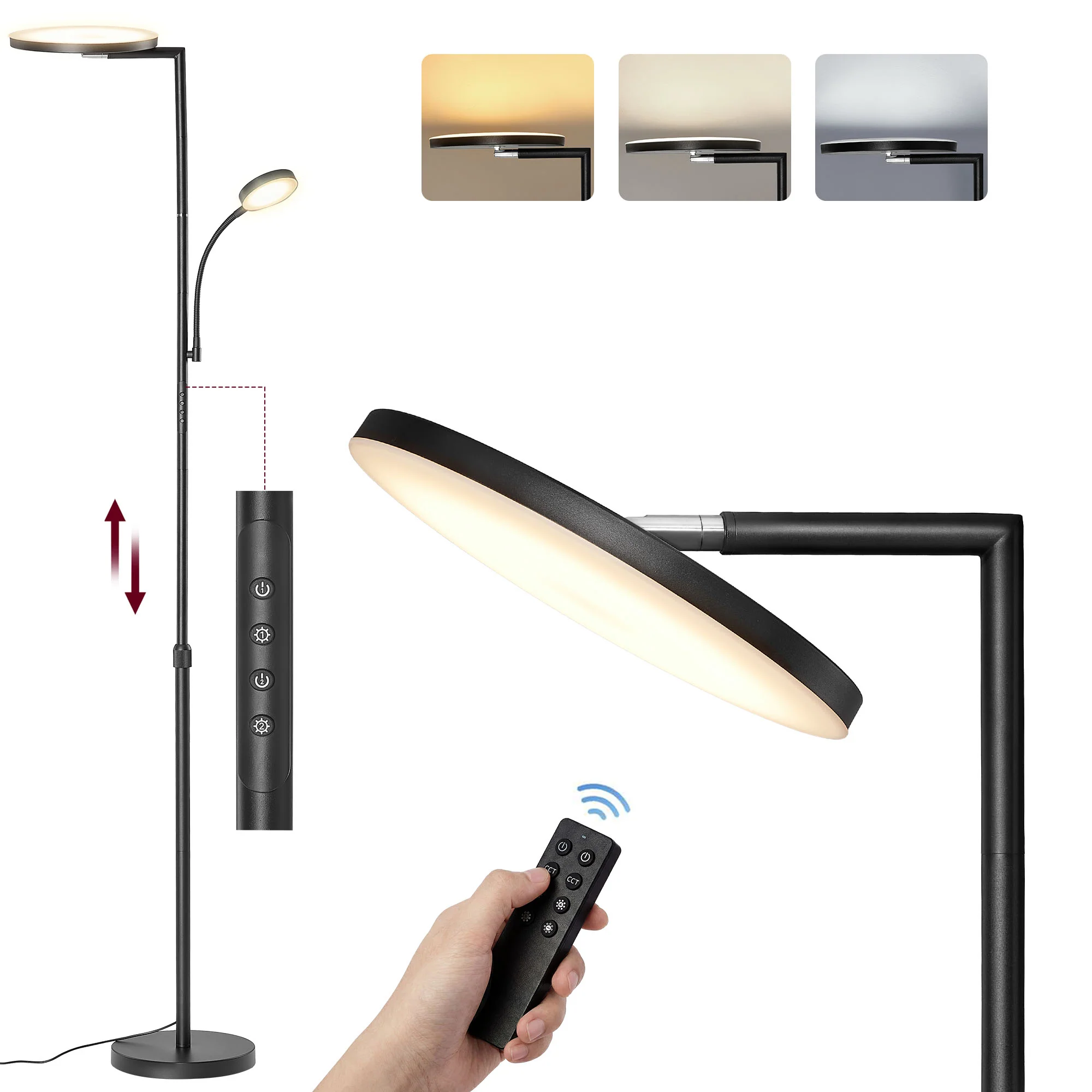 Image of Lampada da Terra LED 42 W Regolabile in Altezza