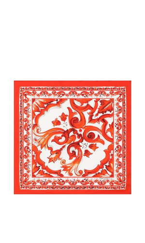Maiolica print silk foulard