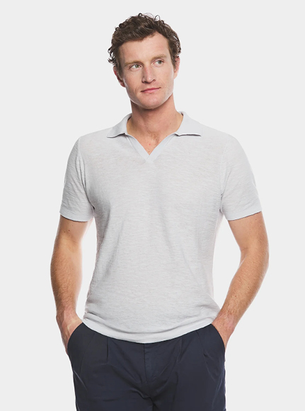 Polo in maglia cotone e lino
