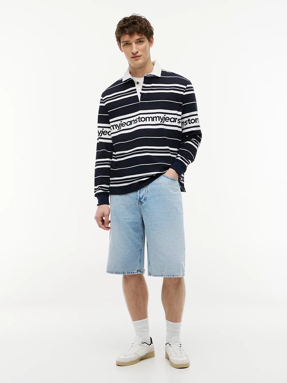 Shorts Theo Larghi Sbiaditi In Denim