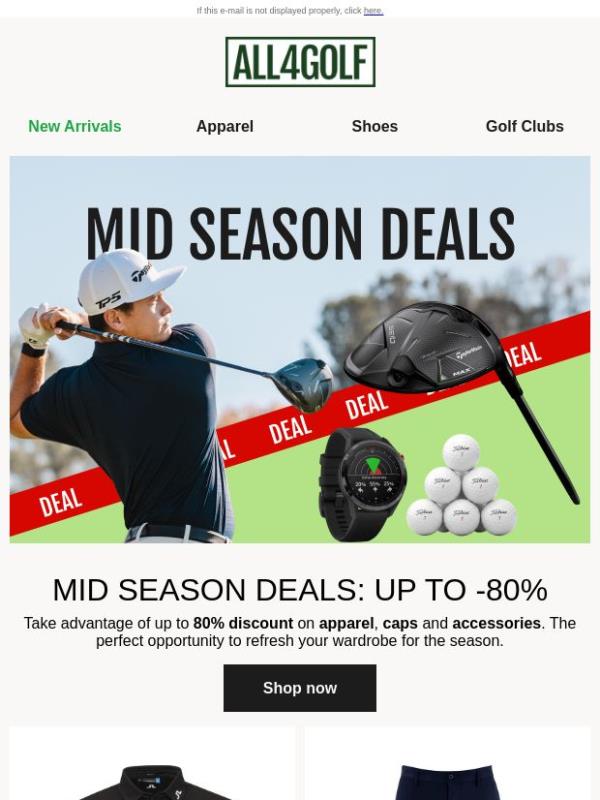 Mid Season Deals: Up to 80% discount