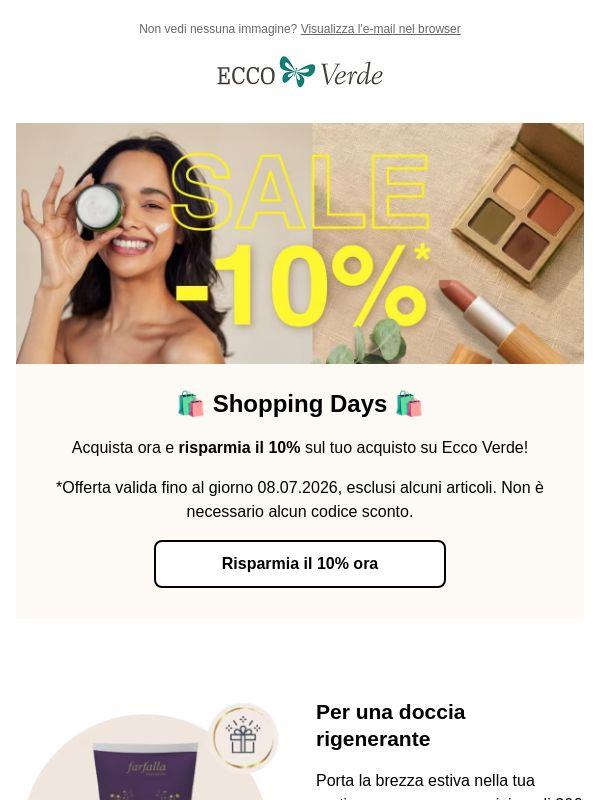 SHOPPING DAYS! Approfitta del 10% di sconto! 🥰