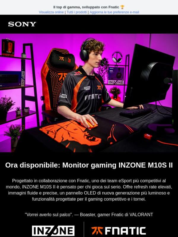 INZONE M10S II – Ora disponibile su Sony Store Online