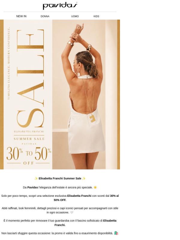 ☀️ Elisabetta Franchi Summer Sale: sconti dal 30% al 50%