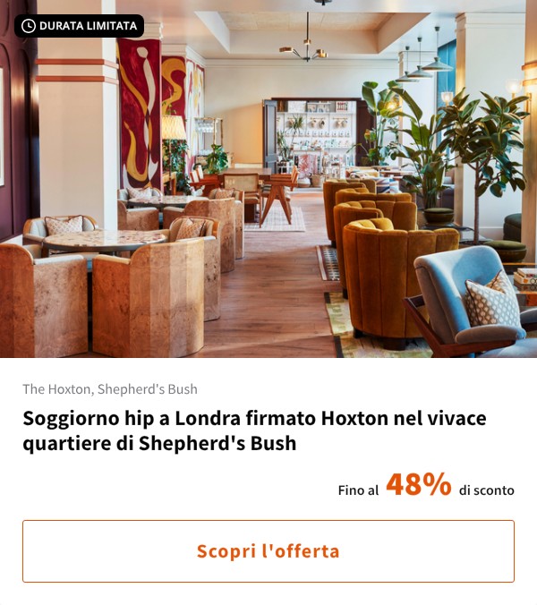 Soggiorno hip a Londra firmato Hoxton nel vivace quartiere di Shepherd's Bush