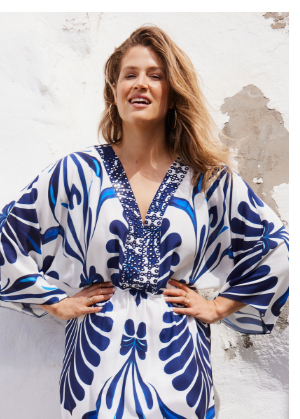 Ornamental Print A-Line Dress - A bold pattern that knows how to make an entrance.