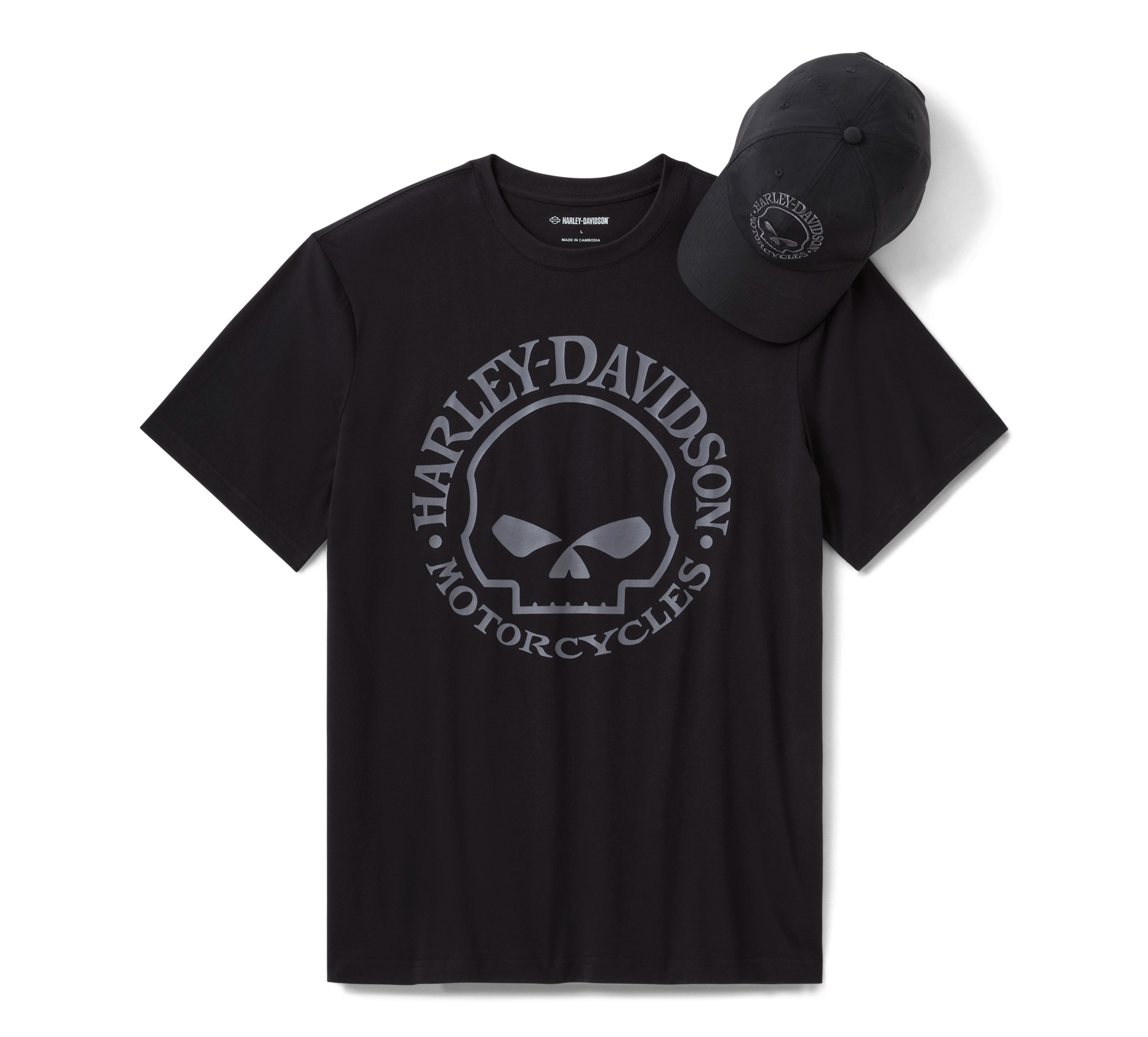 SET DA REGALO CON CAPPELLO E MAGLIETTA DA UOMO CON TESCHIO WILLIE G&trade;