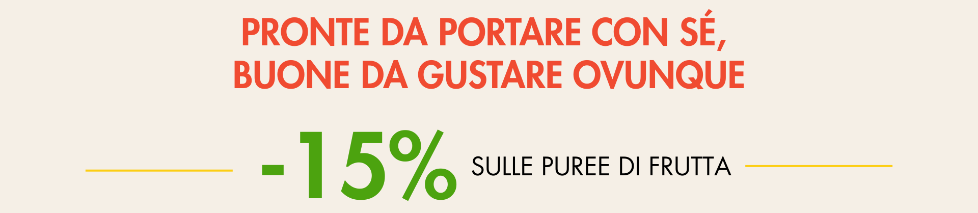 Pronte da portare con sé, buone da gustare ovunque: -15% sulle puree di frutta bio