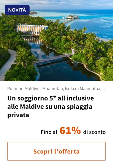 Un soggiorno 5* all inclusive alle Maldive su una spiaggia privata