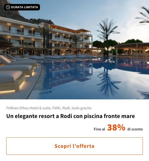 Un elegante resort a Rodi con piscina fronte mare