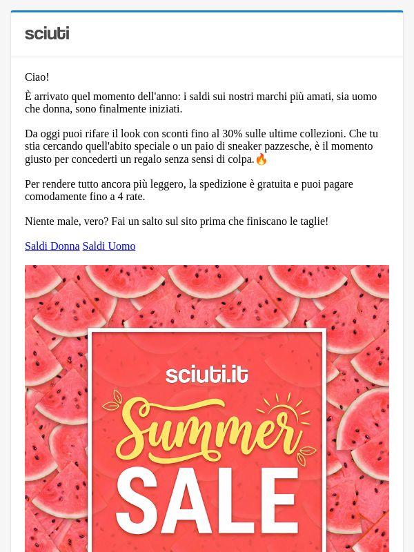 SALDI ESTIVI Fino al -30% 🔥