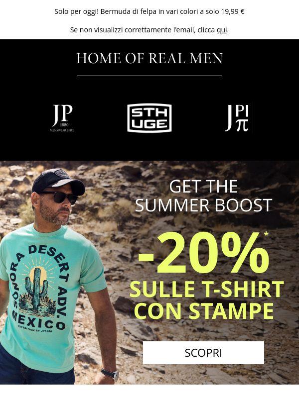 Get the summer boost  👕 -20% sulle t-shirt con stampe