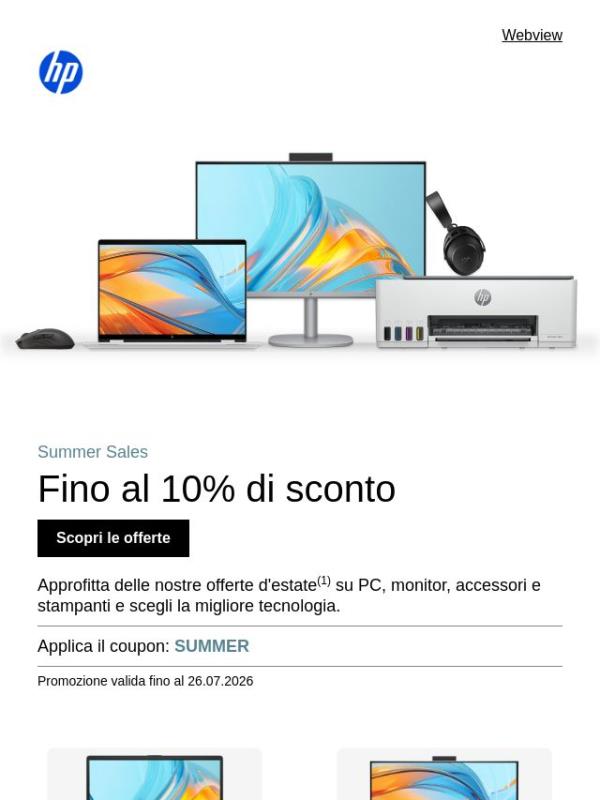 Arrivano i Summer Sales HP