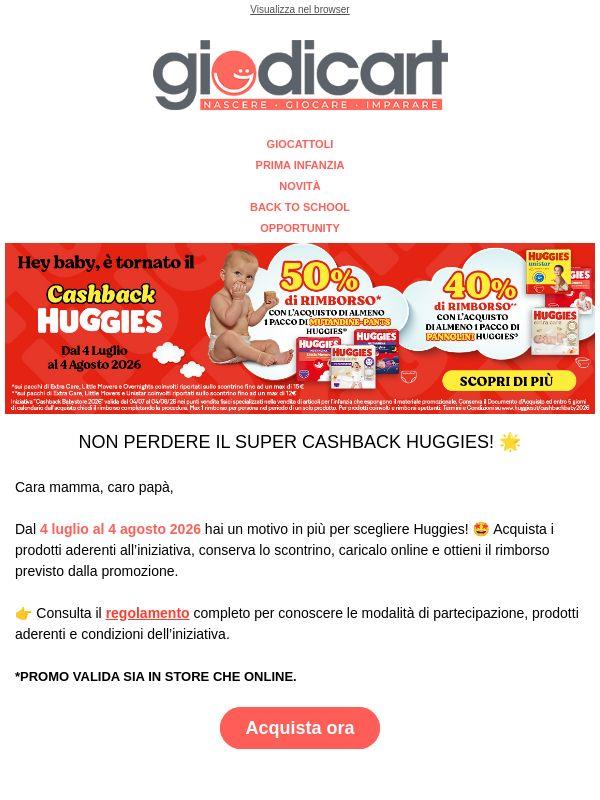 🌟 Huggies ti rimborsa: scopri come partecipare!