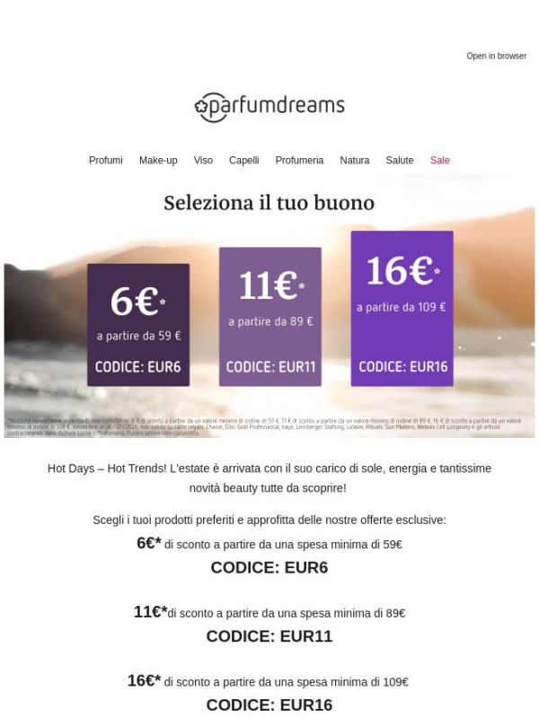 Non perdere il tuo Heatwave Deal da 16€ 🔥