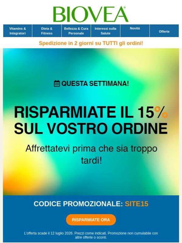 🌿La Tua Offerta Esclusiva del 15% di Sconto è Qui!