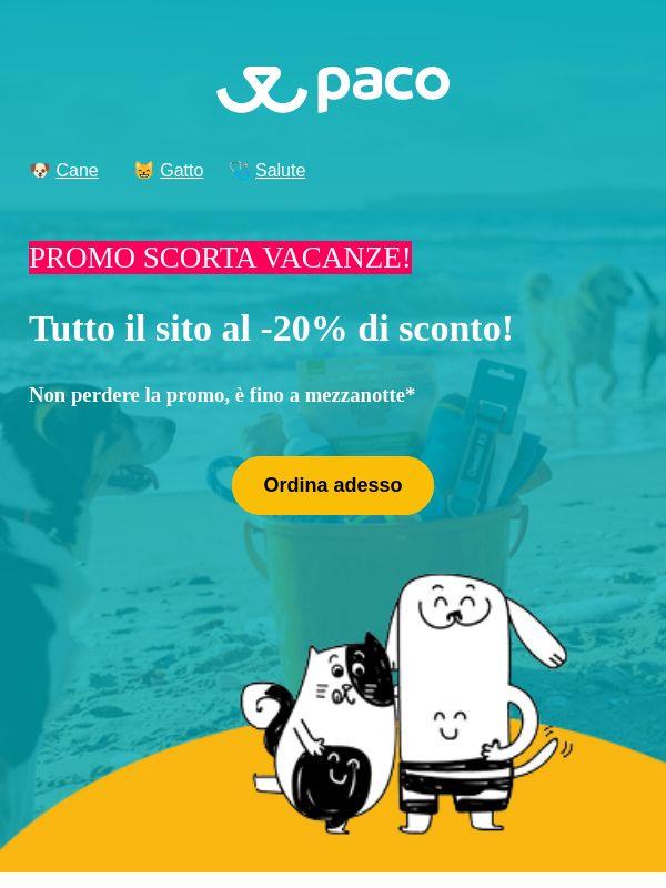 🐾 -20% su tutto il sito termina a mezzanotte