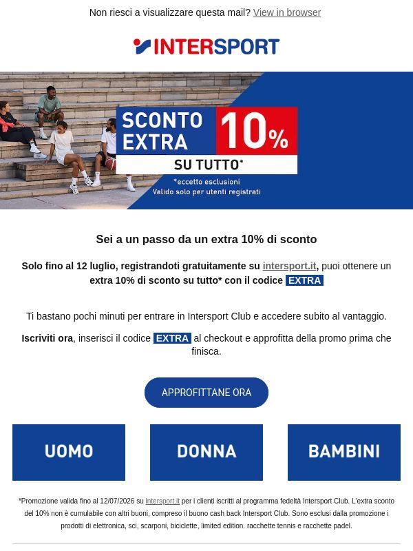 Extra 10% di sconto se ti registri gratis