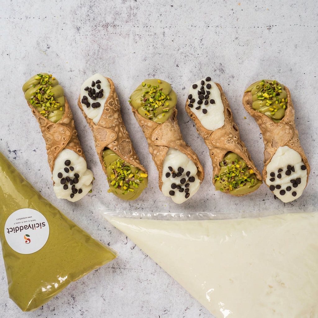 Kit cannoli con ricotta e crema di pistacchio