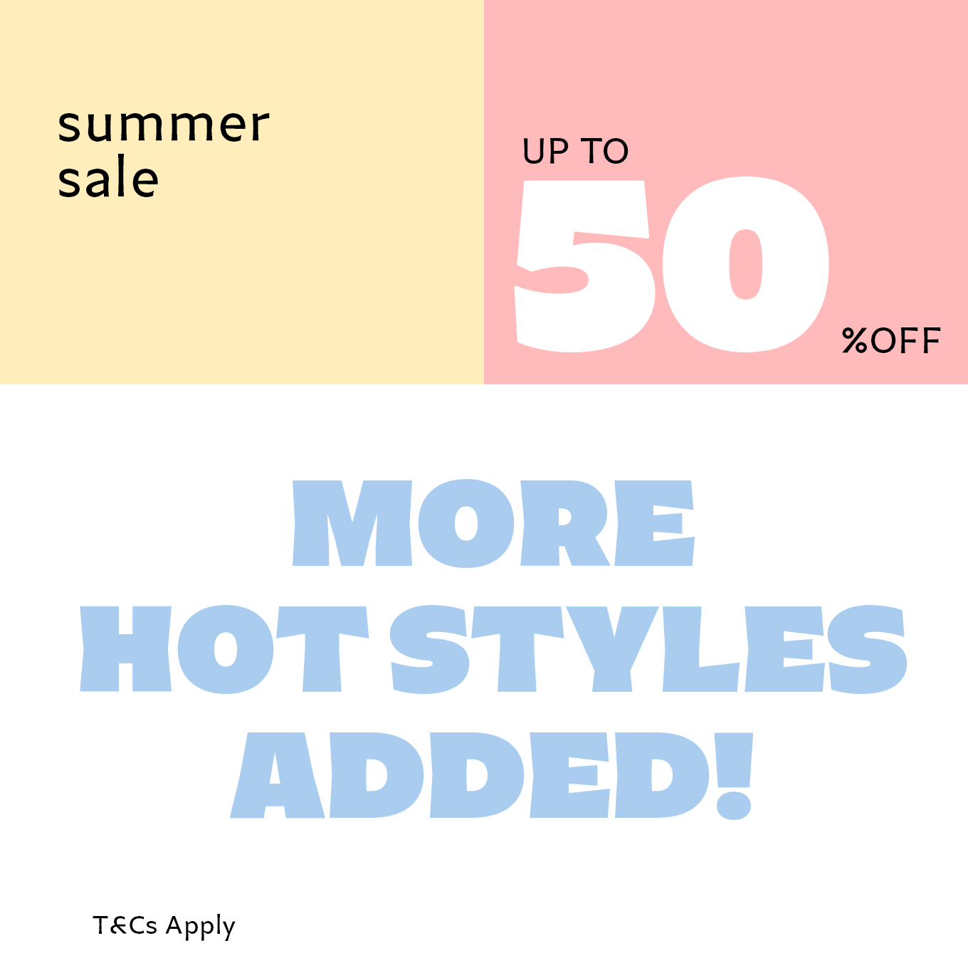 Saldi estivi Altri stili aggiunti fino al 50% di sconto