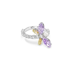 Anello con motivo Ariana Grande x Swarovski, Taglio misto, Libellula, Multicolore, Placcato rodio