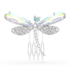 Spilla e accessorio per capelli Ariana Grande x Swarovski, Crystal Pearls, Taglio misto, Libellula, Bianchi, Placcati rodio