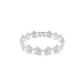 Bracciale Ariana Grande x Swarovski, Taglio Round, Fiore, Bianco, Placcato rodio
