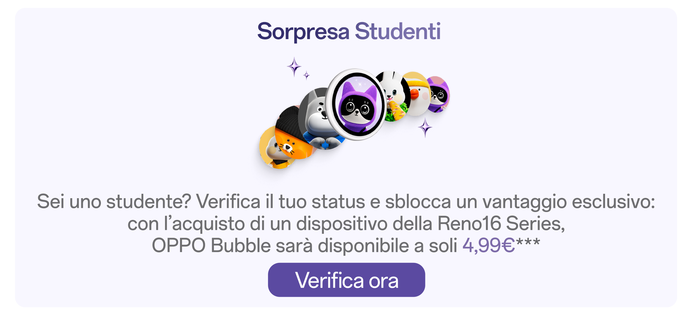 OPPO Bubble studenti