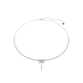 Collana a Y Ariana Grande x Swarovski, Taglio misto, Libellula, Multicolore, Placcata rodio