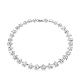 Collana Ariana Grande x Swarovski, Taglio Round, Fiore, Bianca, Placcato rodio