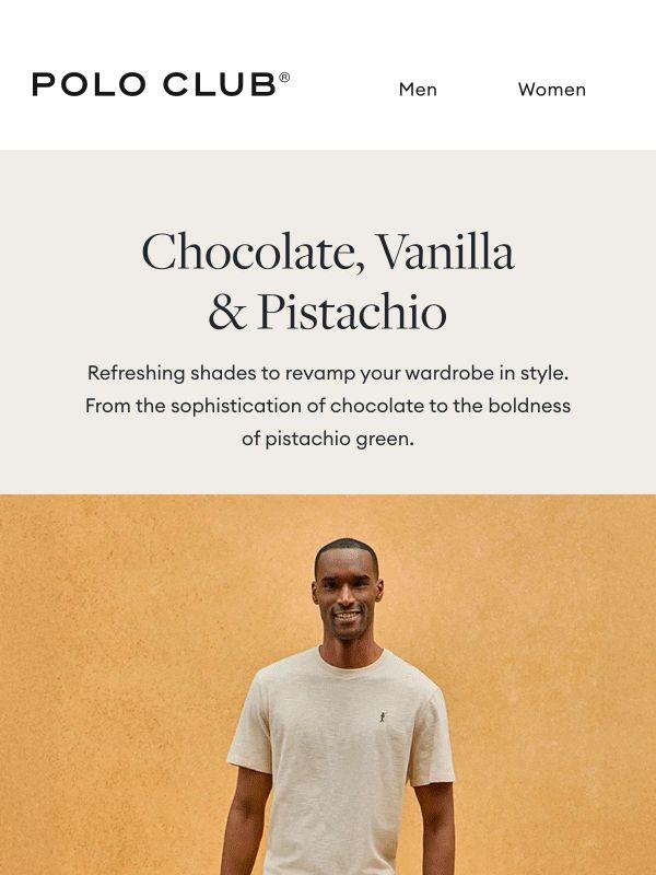Chocolate, vanilla & pistachio