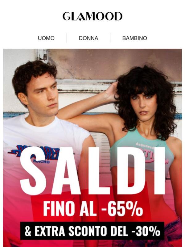 SALDI fino al -65% + EXTRA -30% con Codice Promo EXTRA30