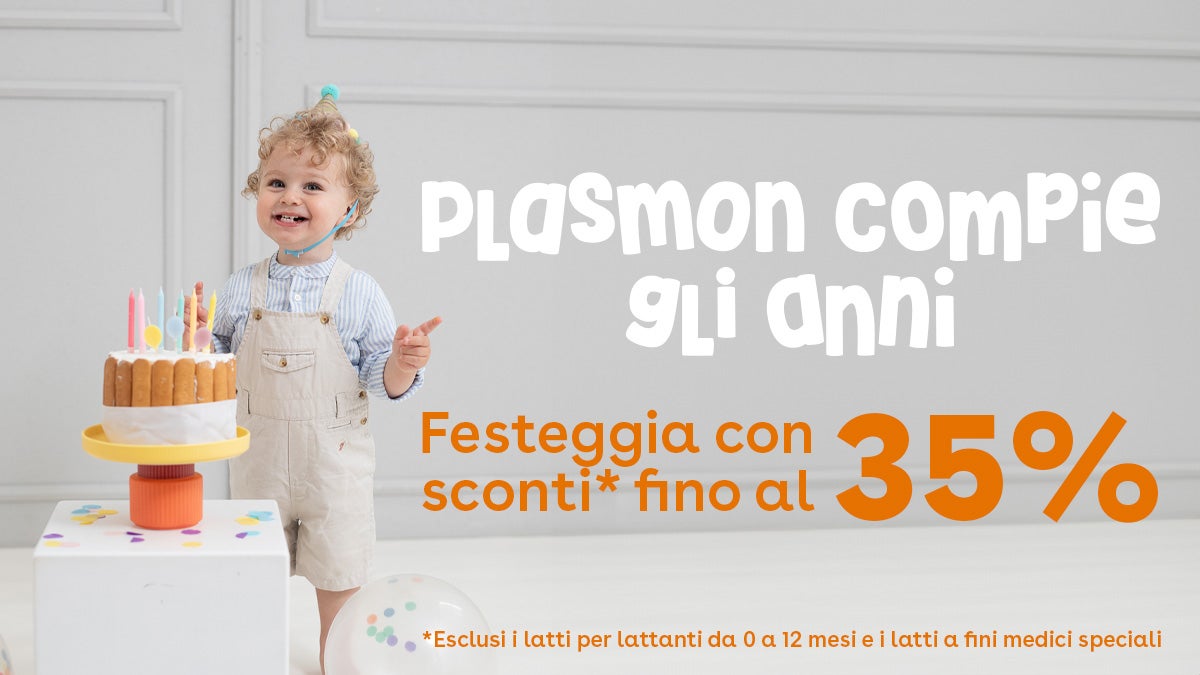 Plasmon compie gli anni. festeggia con sconti% fino al 35%