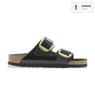 Sandali in Pelle Arizona Big Buckle (Vestibilità Stretta) nero