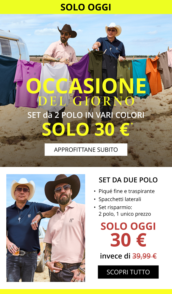 Occasione del giorno - Set da 2 Polo 30€