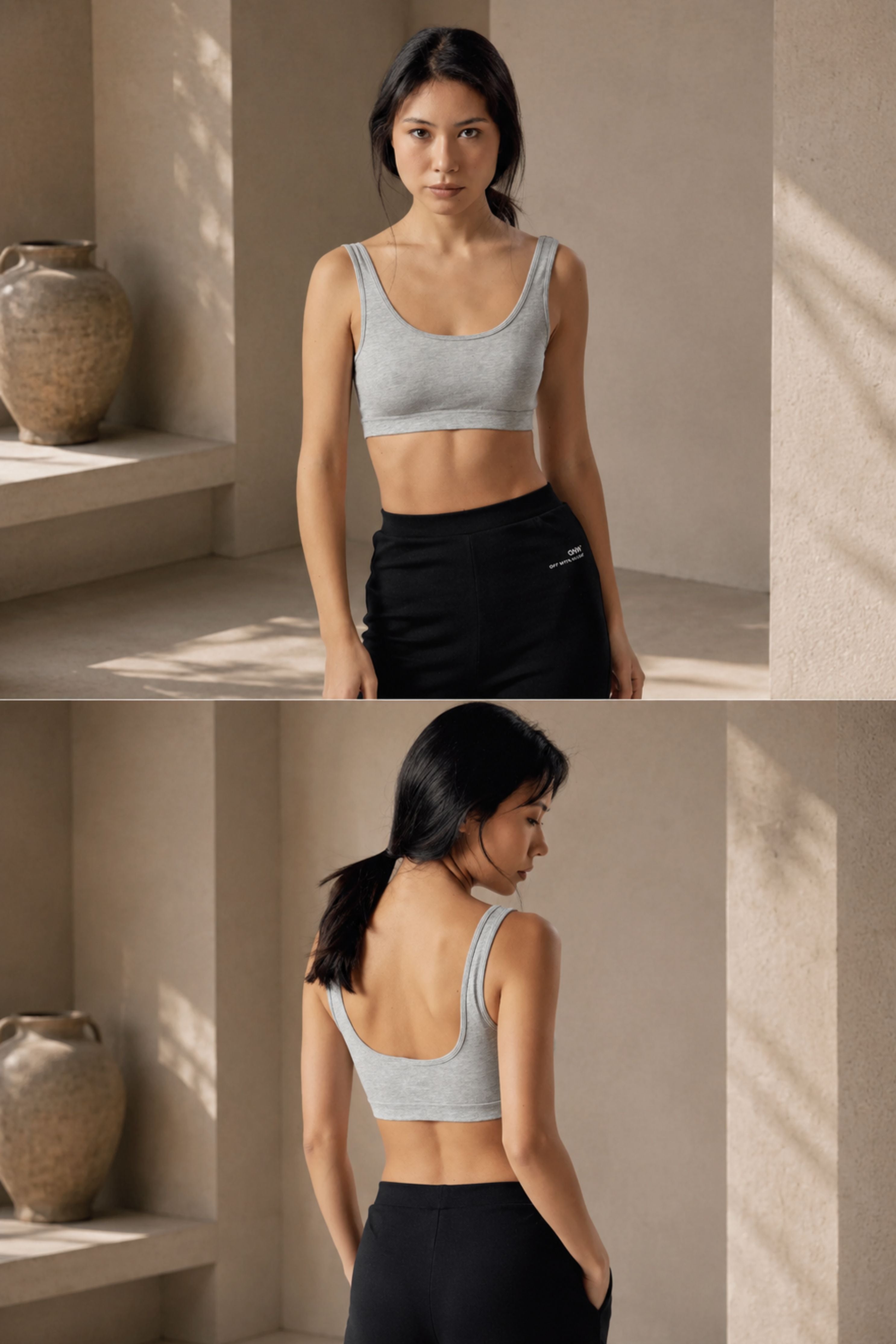 Top Sportivo Grigio Chiaro Melange