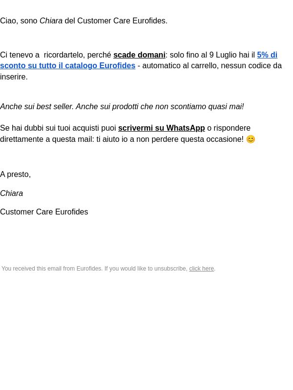 Sono Chiara: non perdere lo sconto! 👌🏻