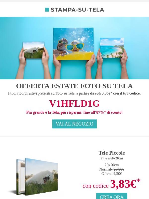 87% di sconto sulle Foto su Tela – è arrivata l’offerta estate