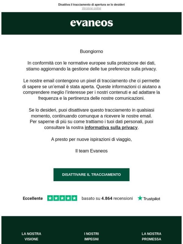 Le tue preferenze di tracciamento email